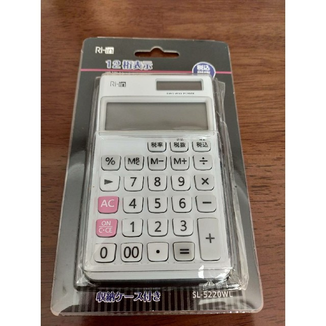 電卓 リーイン 計算機 12桁 ケース 収納 ソーラー電池 ボタン - 店舗用品