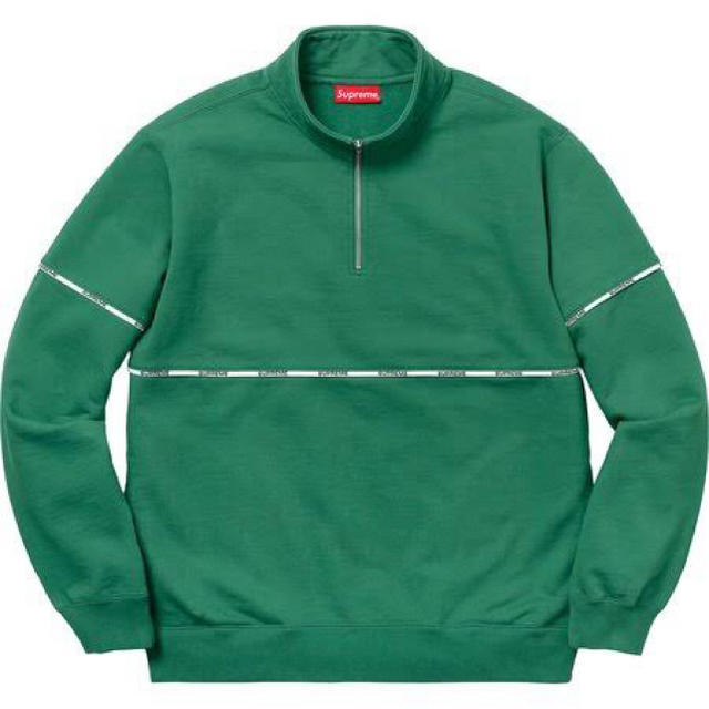 supreme 18ss logo piping half zip sweat