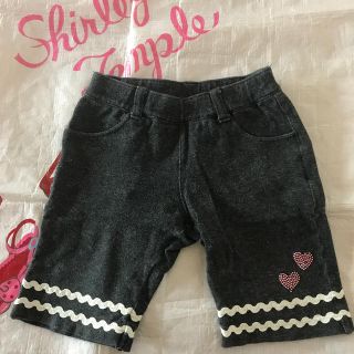 シャーリーテンプル(Shirley Temple)のシャーリーテンプル  デニム風やわらかショートパンツ　黒110 スパッツ(パンツ/スパッツ)