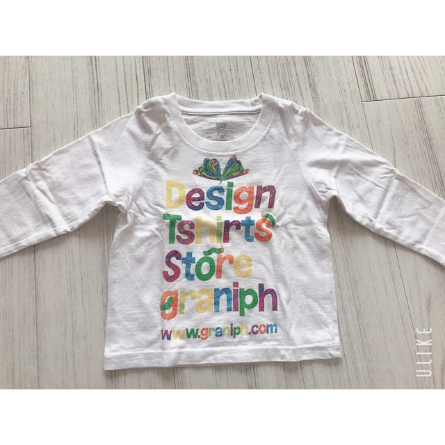 Design Tshirts Store graniph(グラニフ)のはらぺこあおむし　長袖シャツ　90 キッズ/ベビー/マタニティのキッズ服女の子用(90cm~)(Tシャツ/カットソー)の商品写真