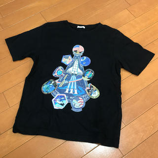 ジーユー(GU)の【150】新品！GU ボーイズ　Tシャツ　黒×NASA風（宇宙）(Tシャツ/カットソー)
