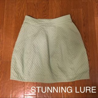 スタニングルアー(STUNNING LURE)の美品 スタニング  スカート ミント トレンドカラー パステルグリーン ワッフル(ミニスカート)