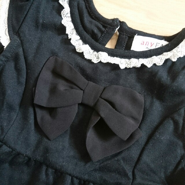 anyFAM(エニィファム)のanyfam 黒ワンピース110 キッズ/ベビー/マタニティのキッズ服女の子用(90cm~)(ワンピース)の商品写真