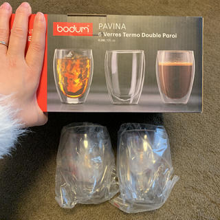 ボダム(bodum)のボダム　ダブルウォールグラス　350✖︎2個(グラス/カップ)