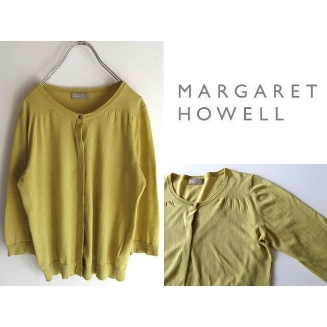 MARGARET HOWELL(マーガレットハウエル)のマーガレットハウエル 比翼 コットンリネン ニットカーディガン Ⅱ 春夏 レディースのトップス(カーディガン)の商品写真