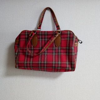 コムデギャルソン(COMME des GARCONS)のcomme des garcons 赤タータンチェックバッグ(ハンドバッグ)