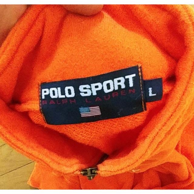 90's POLO SPORT ポロスポーツ ハーフジップスウェット L