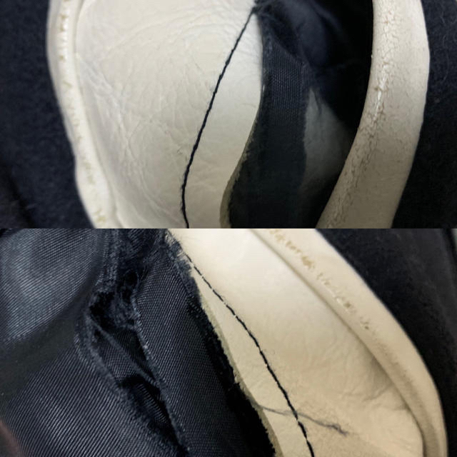 シュプリーム スタジャン Lサイズ 本物 紺×白 袖ロゴ Supreme  メンズのジャケット/アウター(スタジャン)の商品写真