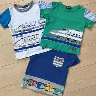 クレードスコープ(kladskap)の100センチ　クレードスコープ  プラレール  新幹線　電車　Tシャツ(Tシャツ/カットソー)