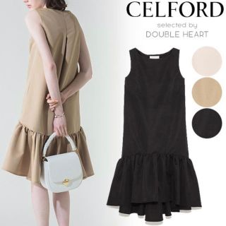 セルフォード CELFORD グログランAラインワンピース(ひざ丈ワンピース)