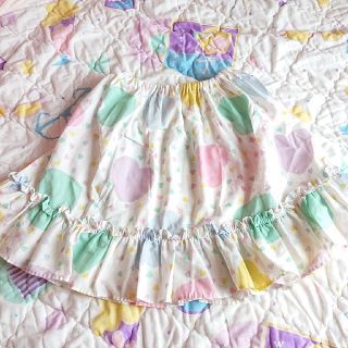 ナイルパーチ(NILE PERCH)のfancy🎀ハート柄スカート💜🧡💗💚ｻｰﾏﾙつき(ミニスカート)