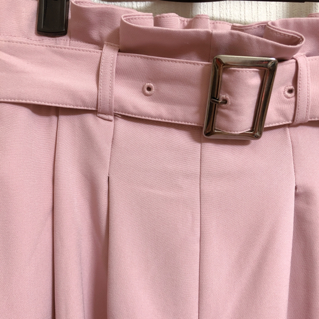 神戸レタス(コウベレタス)の白,ピンク ワイドパンツ レディースのパンツ(カジュアルパンツ)の商品写真
