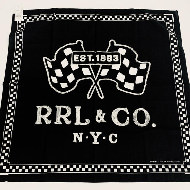 RRL(ダブルアールエル)のRRL  スカーフ　ブラック　ラルフローレン メンズのファッション小物(バンダナ/スカーフ)の商品写真