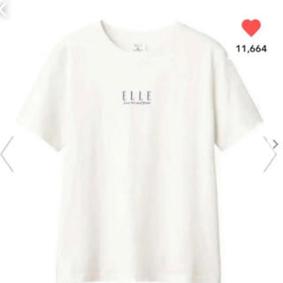 ジーユー(GU)の新品 GU ジーユー エル ELLE  コラボ Tシャツ ホワイト XL(Tシャツ(半袖/袖なし))
