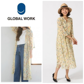 グローバルワーク(GLOBAL WORK)の 【グローバルワーク 】シフォンガウンワンピース☆花柄フラワープリント(ロングワンピース/マキシワンピース)