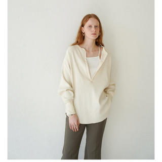 CLANE HEAVY RIB V NECK TOPS クラネ(カットソー(長袖/七分))