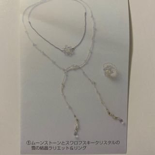 フェリシモ(FELISSIMO)のビーズアクセサリー製作キット（スワロフスキーの雪の結晶ラリエット＆リング）(ネックレス)