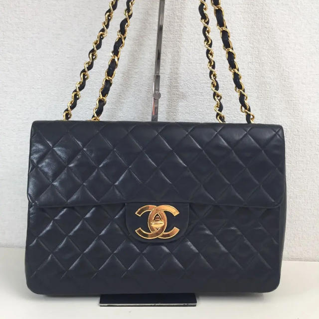 CHANEL シャネル バック マトラッセ ラージ ダブルチェーンショルダー38Y