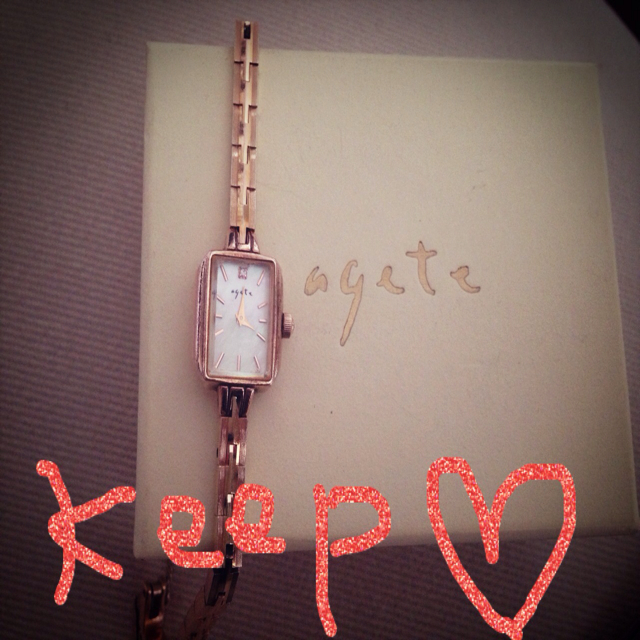 agete(アガット)のagete一粒ダイヤピンクゴールド最終 レディースのファッション小物(腕時計)の商品写真