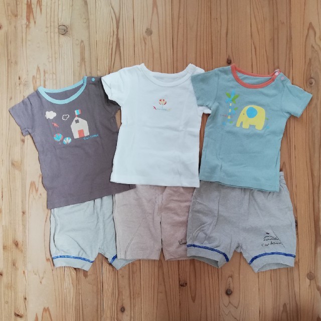 babyGAP(ベビーギャップ)のベビーTシャツ&ズボン 3セット キッズ/ベビー/マタニティのベビー服(~85cm)(Ｔシャツ)の商品写真