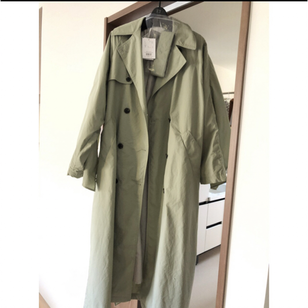 〔CLANE〕BACK FRILL SLEEVE TRENCH COAT
