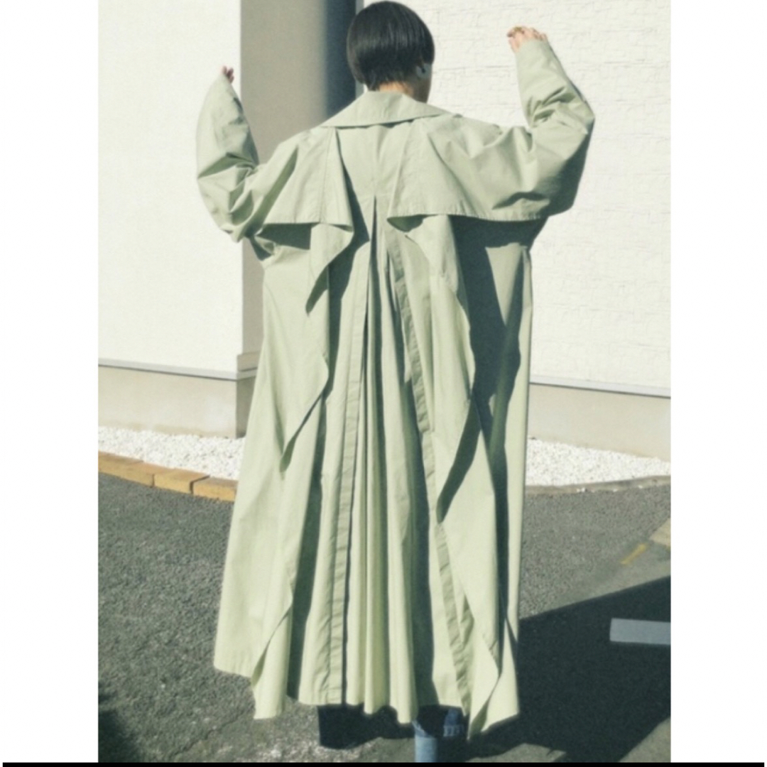 〔CLANE〕BACK FRILL SLEEVE TRENCH COAT