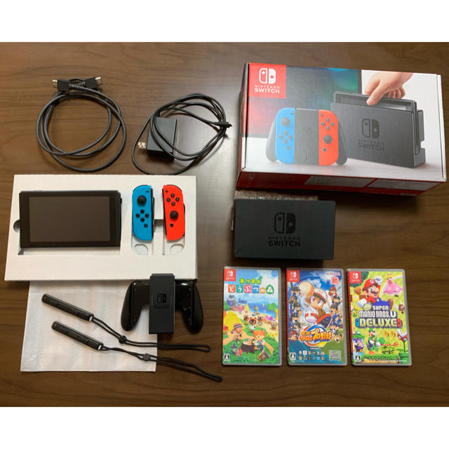 任天堂Switch Joy-Con  ソフト4本付き　アルコール消毒済