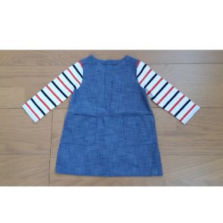 ベビーギャップ(babyGAP)のbabyGAP ワンピース ボーダー デニム 70(ワンピース)