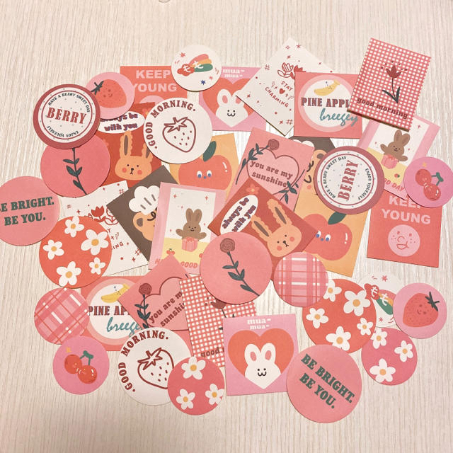 【20シール】ピンク系ステッカー　かわいい　シール　韓国雑貨