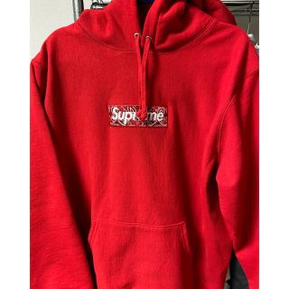 シュプリーム(Supreme)の納品書付き　supreme 19aw boxlogo パーカー　赤(パーカー)