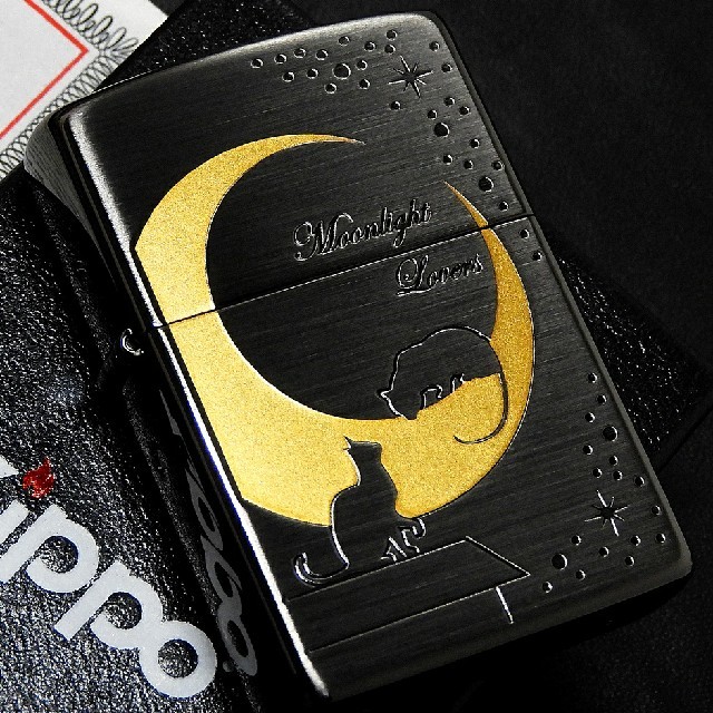 ZIPPO(ジッポー)の送料無料☆zippo☆Moonlight shadow☆ラヴァーズCAT③☆ メンズのファッション小物(タバコグッズ)の商品写真