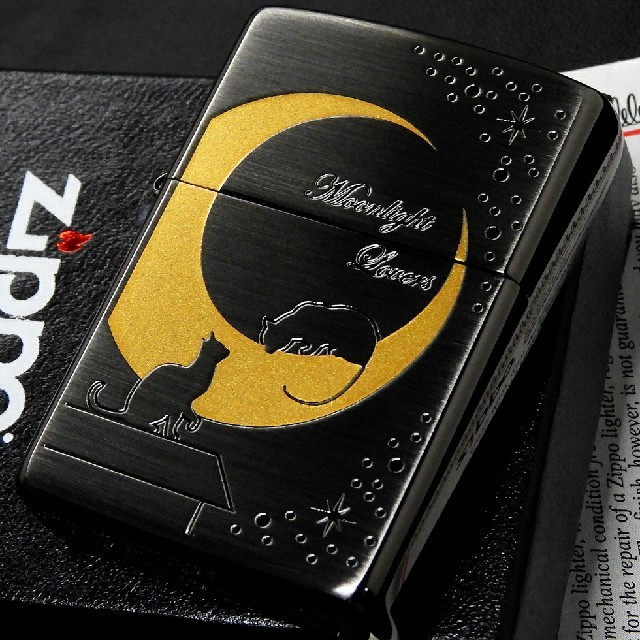 ZIPPO(ジッポー)の送料無料☆zippo☆Moonlight shadow☆ラヴァーズCAT③☆ メンズのファッション小物(タバコグッズ)の商品写真