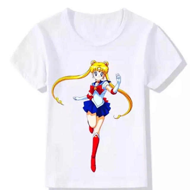 セーラームーン(セーラームーン)のやま様専用【★訳あり】セーラームーン キッズ 白Tシャツ 6Tサイズ キッズ/ベビー/マタニティのキッズ服女の子用(90cm~)(Tシャツ/カットソー)の商品写真