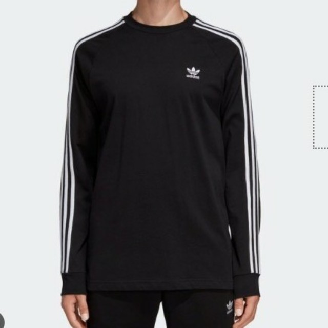 新品 adidas トップス Tシャツ ロンT 3本線 黒白 3 STRIPES | フリマアプリ ラクマ