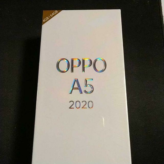 新品未開封　保障有 OPPO　A5　2020　グリーン／6.5インチ