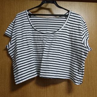 アメリカンアパレル(American Apparel)のAmerican Apparel ボーダー Tシャツ ショート丈(Tシャツ(半袖/袖なし))