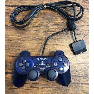 プレイステーション2(PlayStation2)のPS2 純正コントローラー クリアブルー 美品(その他)