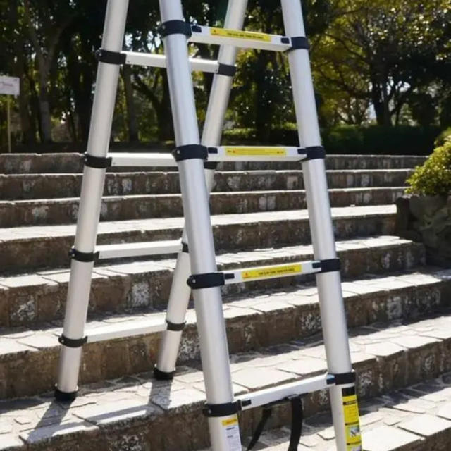 名作 はしご 伸縮 3.8m 折りたたみ 耐荷重150kg 家庭用 業務用 災害 47
