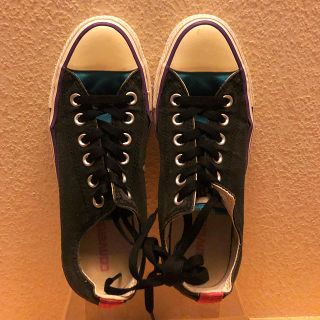 コンバース(CONVERSE)のconverse スニーカー 黒×ピンク×ブルー 24.5 used(スニーカー)