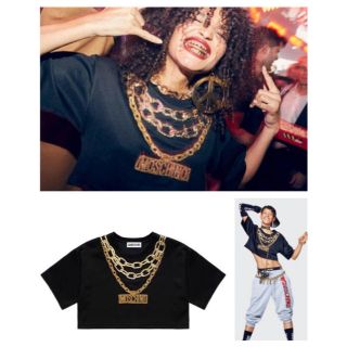 モスキーノ(MOSCHINO)の【タグ付き新品未使用】MOSCHINOプリントトップ(Tシャツ(半袖/袖なし))