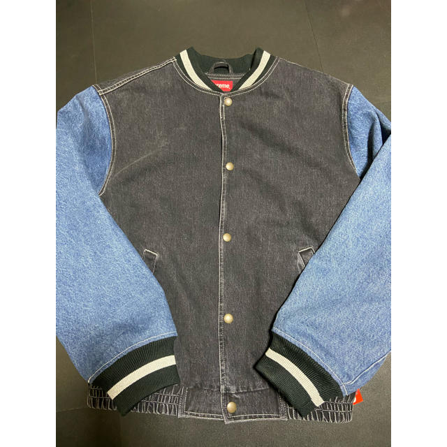 supreme 18s/s denim varsity jacket スタジャン