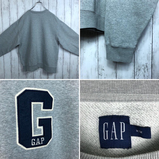 GAP(ギャップ)の【美品】【90s】【オールドギャップ】デカロゴ 刺繍☆スウェット☆灰☆ゆるだぼ メンズのトップス(スウェット)の商品写真