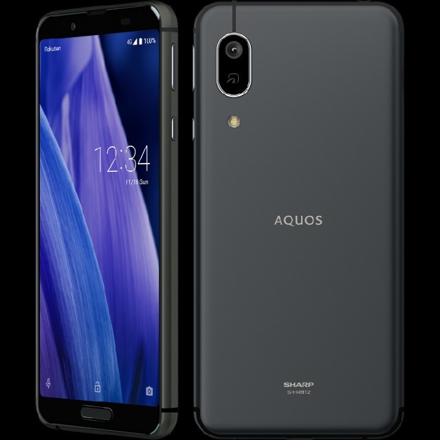 AQUOS(アクオス)のAQUOS sense3 lite（SH-RM12）ブラック スマホ/家電/カメラのスマートフォン/携帯電話(スマートフォン本体)の商品写真