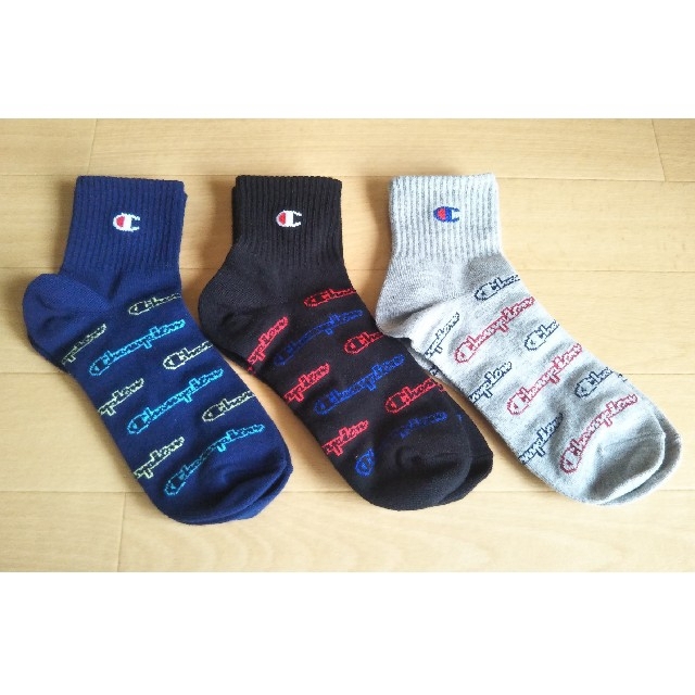 Champion(チャンピオン)のともたろう様専用☆Champion　靴下3点セット　男の子用　19〜24cm キッズ/ベビー/マタニティのこども用ファッション小物(靴下/タイツ)の商品写真