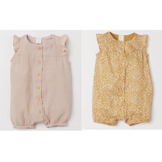 エイチアンドエム(H&M)のあすか様専用✳︎美品✳︎h&m ベビー　コットンロンパース　2枚セット　70cm(ロンパース)