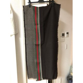 グッチ(Gucci)のGUCCI ストール 美品 ライン 正規品 フリンジ(ストール)