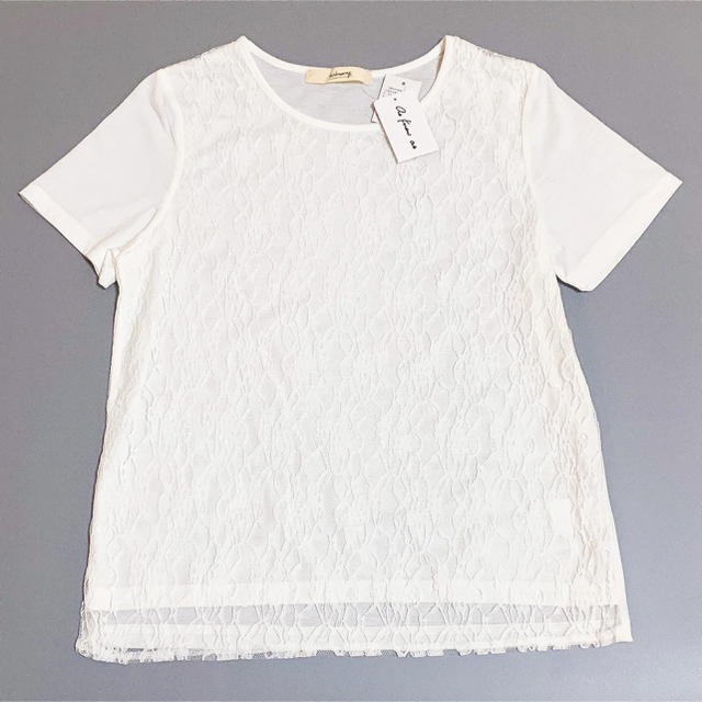 AS KNOW AS(アズノウアズ)の【新品】白ブラウス／Tシャツ レディースのトップス(Tシャツ(半袖/袖なし))の商品写真