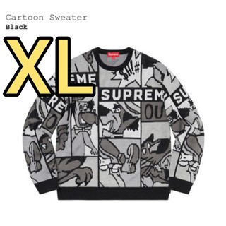 シュプリーム(Supreme)の【XLサイズ】Supreme Cartoon Sweater Black(ニット/セーター)