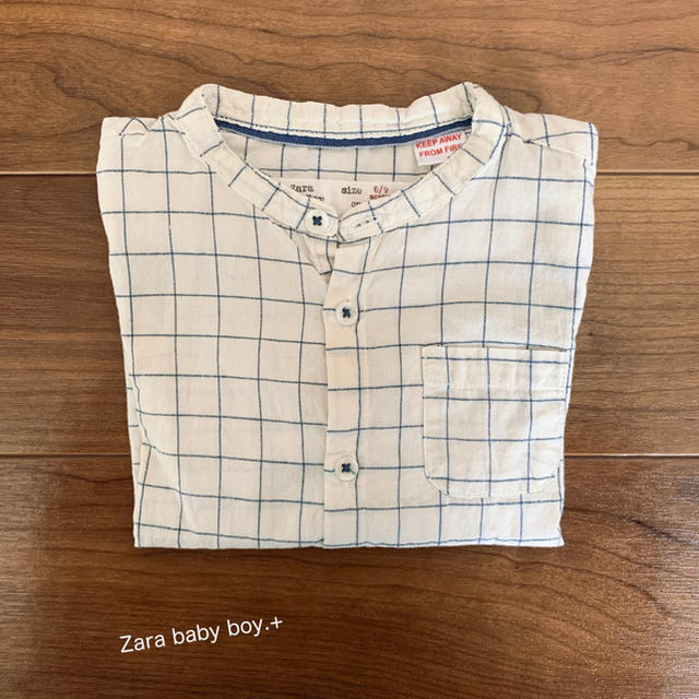 ZARA KIDS(ザラキッズ)のちゃん様専用★Zara baby チェック柄コットンシャツ　6-9month キッズ/ベビー/マタニティのベビー服(~85cm)(シャツ/カットソー)の商品写真