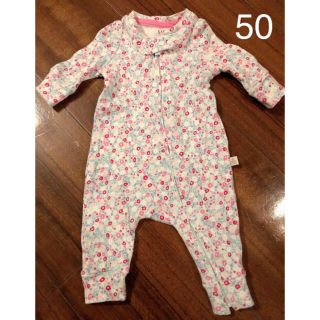 ベビーギャップ(babyGAP)のbabygap ロンパース リバティ花柄 50 新生児(ロンパース)